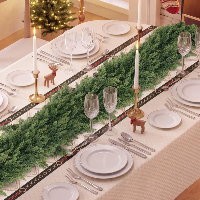 9FT Christmas Cedar Garland Artificial Greenery Indoor Outdoor Decoration