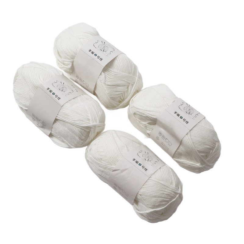 4Pcs Cotton Yarn 3mm Pure Elegant Color Soft Elastic Skin