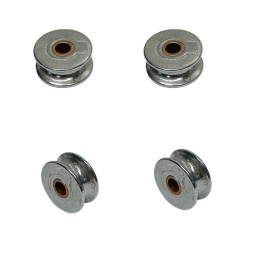 4 Pc Marine Boat Stainless Steel 1" Sheave Wire Pulley Brass Bushing 1/4" Rope