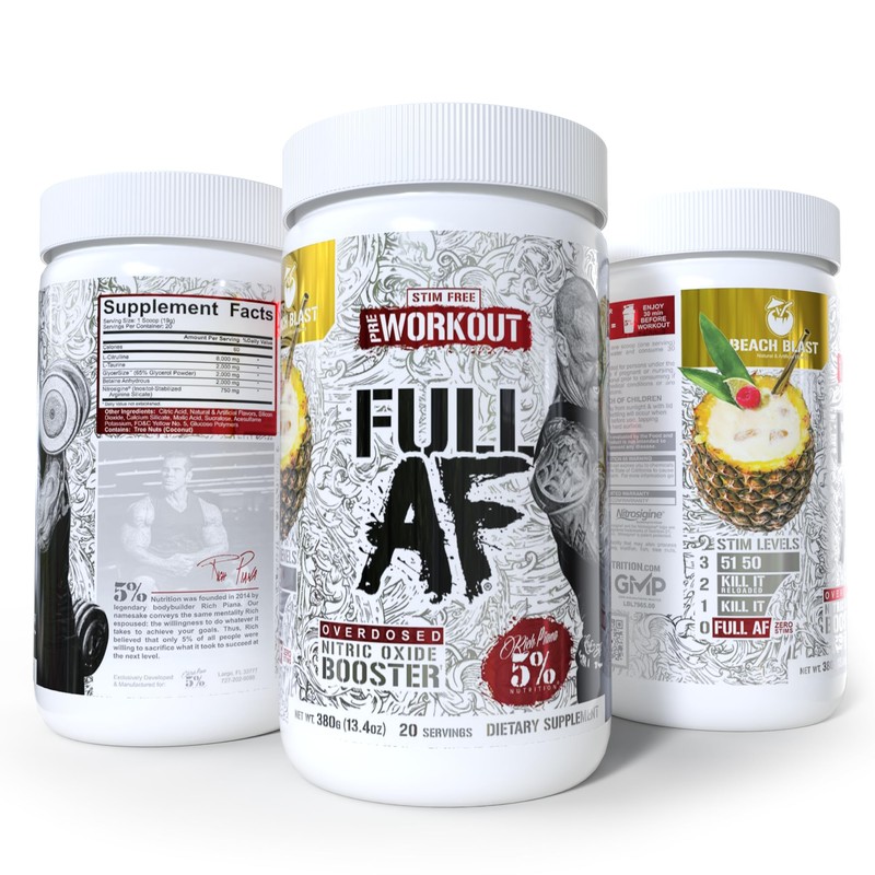 5% Nutrition FullAF Pre-Workout | Stim-Free with Massive Pumps |