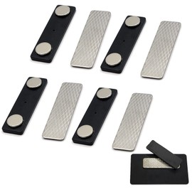 Name Badge Magnets, Magnetic Name Badge, Magnetic ID Badge Holders with 2 Strong Neodymium Magnets, Name Badge Holder for Shirts Jackets Use in School Office, Black, Pack of 4