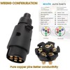 Woola 7-Pin Trailer Plug, 12 V Waterproof Trailer Plug 7