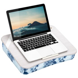 LAPGEAR XL Designer Lap Desk with Phone Holder and Device Ledge - Blue Blossoms - Fits up to 17.3 Inch Laptops - Style No. 45533