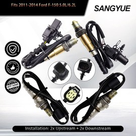 Sangyue 4x Oxygen Sensor 1 & 2 for 2011 2012 2013 2014 Ford F-150 5.0L/6.2L Upstream + Downstream