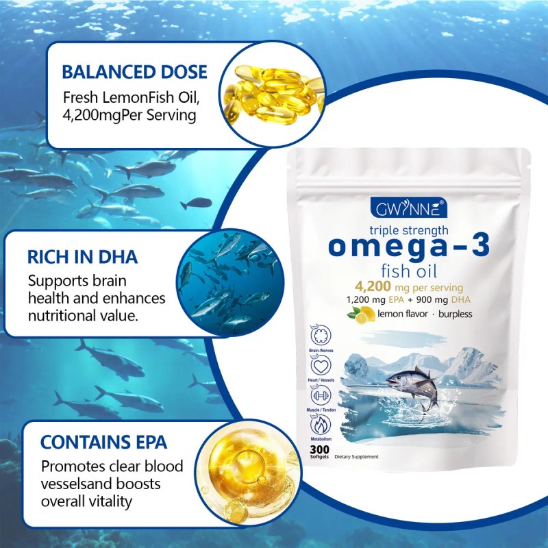 Gwynne Omega 4200mg 300 Cáps Bacalao Aguas Profundas Ártico Noruego