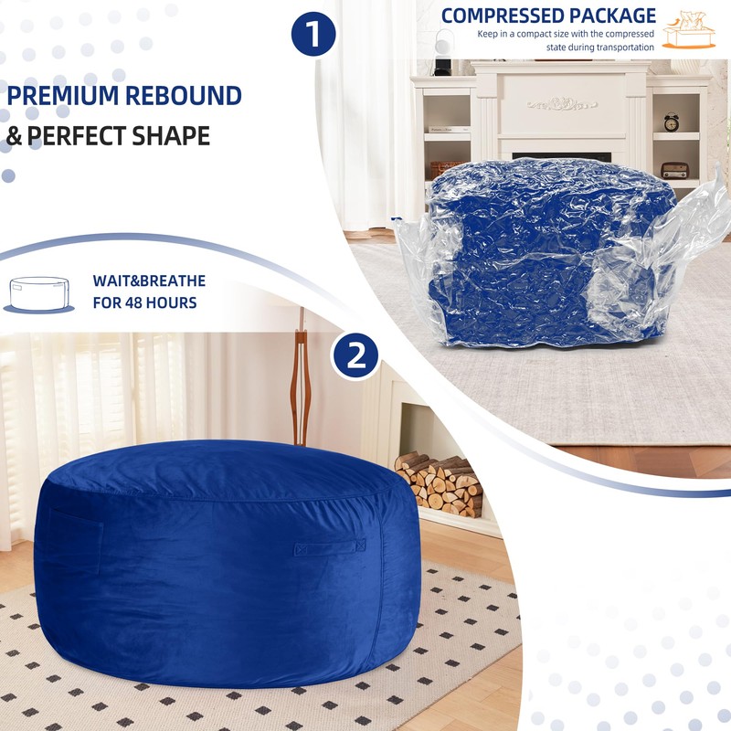 HABUTWAY Bean Bag Chair 3Ft Luxurious Velvet Ultra Soft Fur