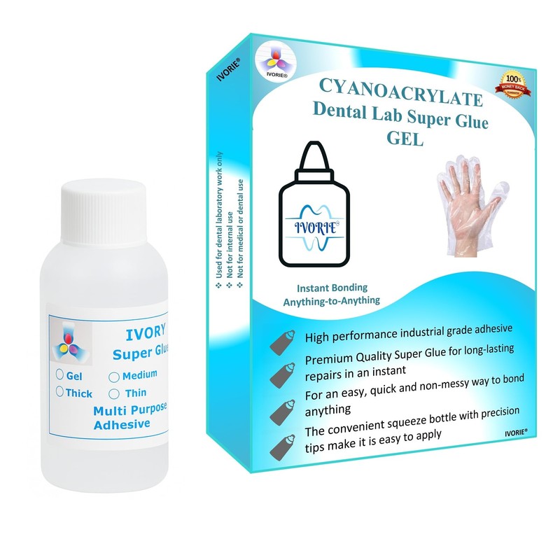 Dental Lab Super Glue Adhesive Instant Bonding - Gel (2oz)
