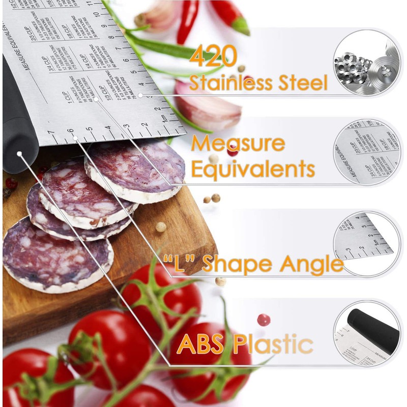 Stainless Steel Metal Griddle Scraper Chopper, Dough Bench Scraper Pastry