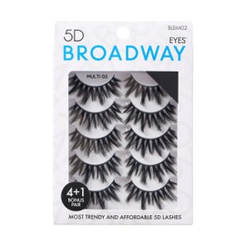 Broadway Eyes Strip False Eyelashes Multipack Fake Eyelashes Natural to Dramatic Look Lash Set 5 Pairs (02)