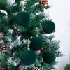 6pcs Velvet Christmas Balls 2.36 Inches Flocked Christmas Hanging Ornaments