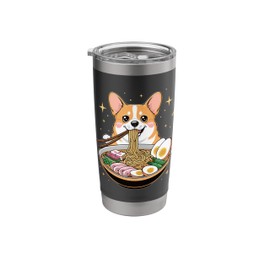 A Corgi Eating Ramen Noodles Soup Bowl Stainless Steel Insulated Tumbler