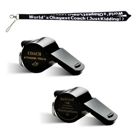 Coach Whistle for Women Men Coaches Appreciation Thank You Gifts for Baseball Coach Gift for Volleyball Basketball Coach Birthday Retirement Gifts for Soccer Softball Coaches Whistles with Lanyard