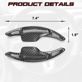 x xotic tech Carbon Fiber Pattern Paddle Shifter Extensions Cover Trim Compatible with Chevy C7 Corvette 2014-2019, Camaro 6th Gen 2016-up Interior Accessories