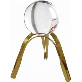 WQKING Modern Abstract Art Arch Crystal Ball with Gold Iron Frame Decorative Ornament for Living Room Bedroom TV Cabinet Crafts Gifts Office Home Decoration (5.45" D*5.11" W*6.29”H)