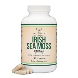 Irish Sea Moss Capsules, More Potent Than Sea Moss Gel Extract (180 Count, 1,200mg per Serving) (from Wildcrafted and Raw Chondrus Crispus) Nutrient Rich Superfood High in Minerals by Double Wood | Double Wood Supplements