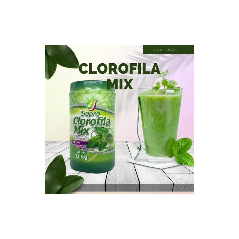 Clorofila Mix Bebida Con Chía Espirulina Omega Magnesio 1.1k