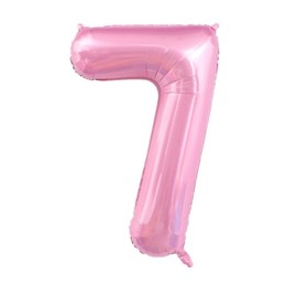 40-Inch Pink Number 7 Balloons With Daisy Balloons, 7th Birthday Decorations, Daisy Party Decorations Birthday Supplies Girls. (Pink 7)