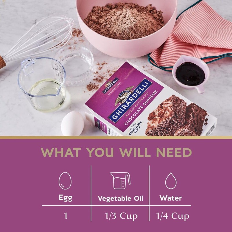 Ghirardelli Chocolate Supreme Brownie Mix, Includes Chocolate Syrup, 18.75 oz