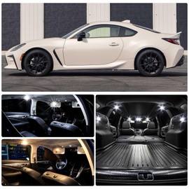 WIYBYDM White Interior LED Lights Bulb Kit for Toyota GR86 Subaru BRZ 2022 2023- LED Map Dome Courtesy Door Brake Back-up Trunk Cargo Lights Interior Light Bulbs Package + Install Tool Guide