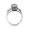 Bezel Set Two Tone Compressed Pink Rhodochrosite Statement Ring Band
