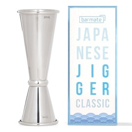 barmate Japanese Jigger, Stainless Steel Measuring Cup with Inner Scale, Max 60ml/30ml, High Quality Bar Accessories for the Perfect Cocktail