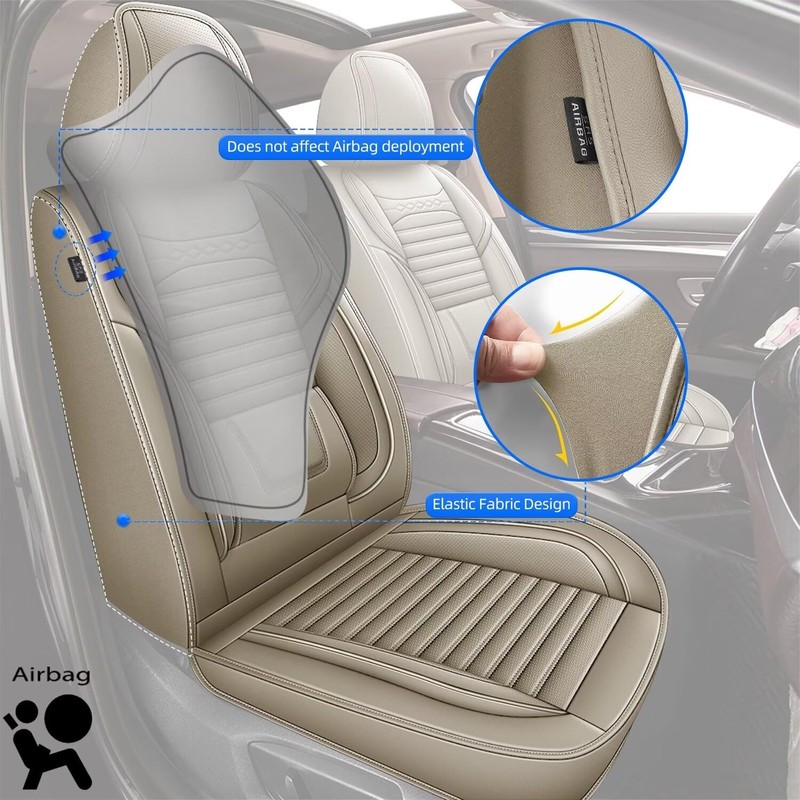 DISUTOGO Front Seat Covers for Ford Fusion 2010-2020: Leather Seat