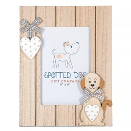 SPOTTED DOG GIFT COMPANY Photo Frame 6x4 Dog Picture Frame for Table or Wall, Cute Pet Themed Decorative Room Home Decor Accessories, Gifts for Dog Lovers and Owners (Portrait, Natural)