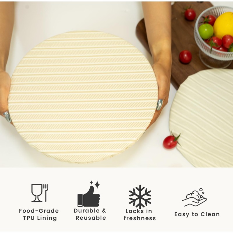 STRAODTIC Reusable Bowl Covers for Bread Proofing(2-Pack) – Double-Layer Linen