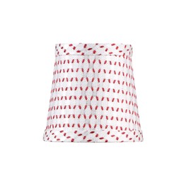 Aspen Creative 51015-2, Empire Clip-On Chandelier Lamp Shade, White & Burgundy, 3" Top X 4" Bottom X 4" Slant Height, Set of 2