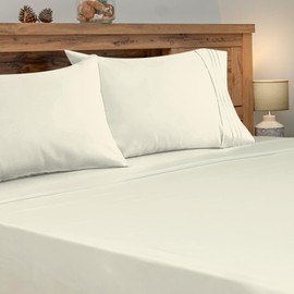 Calimartz Twin Size Sheets – 4 Piece Bedding Sheets & Pillowcases – Hotel Luxury, Soft Microfiber 100GSM, Breathable & Cooling Bed Sheets – with Deep Pocket up to 16’’ – 1800 Thread Count. (Ivory)