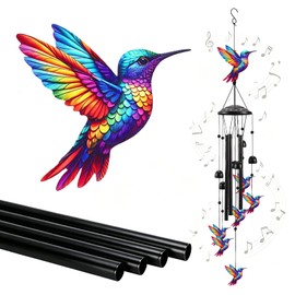 Wind Chimes for Outside,Hummingbird Wind Chimes Outdoors,Deep Tone Memorial Windchimes for Patio Porch Balcony Garden Decor,Hummingbird Gifts,Memorial/Birthday Gifts Ideas for Women Mother Grandma