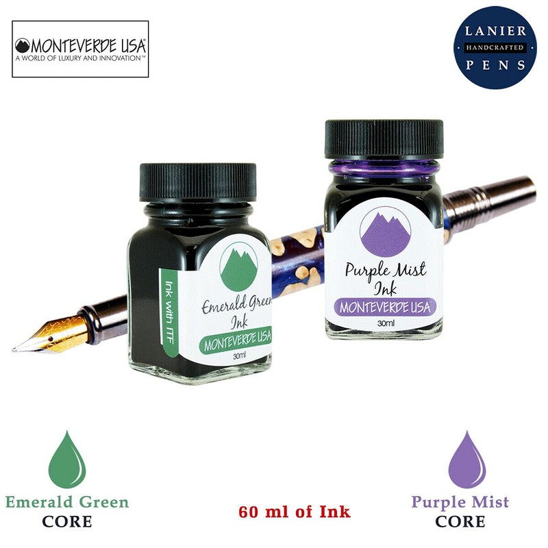 Monteverde 60ml Core Fountain Pen Ink Bottle (30ml Emerald Green
