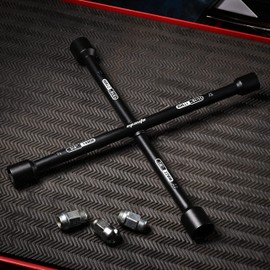 EPAuto 14" Heavy Duty Universal Lug Wrench, 4-Way Cross Wrench, Black