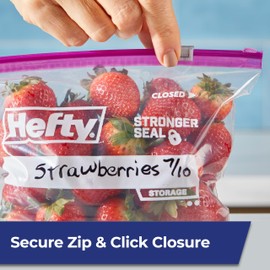 Hefty Hefty Slider Storage Bags, Quart Size, 78 Count