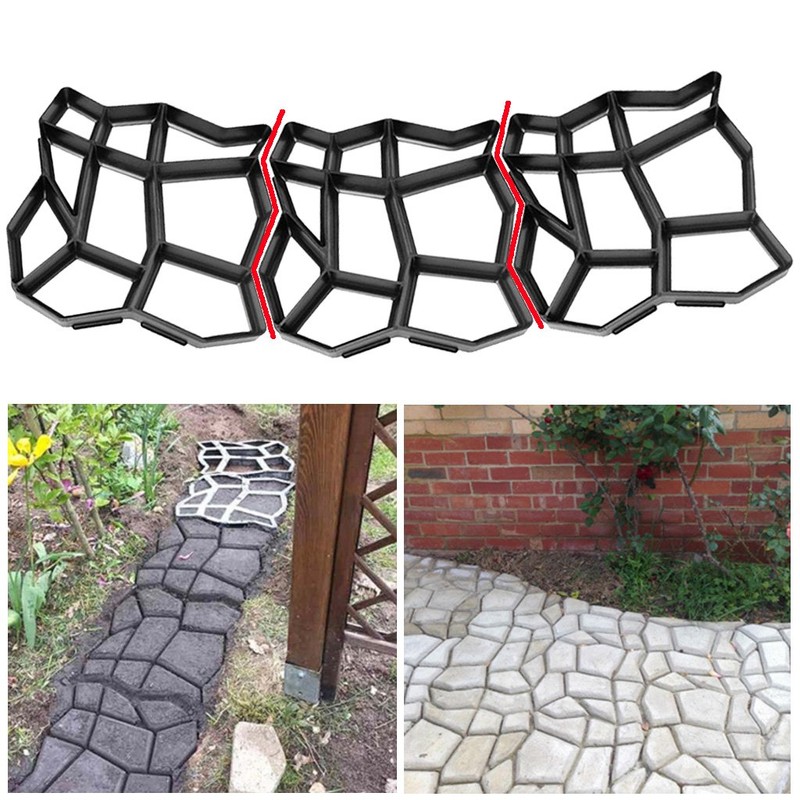 Stone Paving Mold Concrete Stepping Walkway 9 Grids Driveway Garden