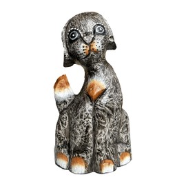 Keskin Wooden Dog Sculpture, Dog Statue, Dog Figurine, wooden sculptures decor (Grey - 20 cm)