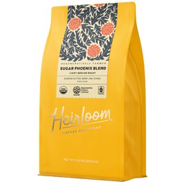 Heirloom Coffee Roasters - Sugar Phoenix Blend - Medium Roast - Whole Bean Coffee - 100% Regenerative Organic Certified, 12oz