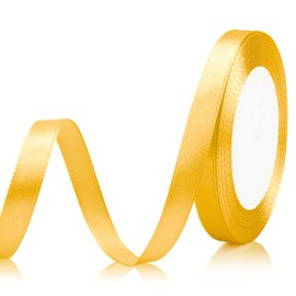 Gold Ribbon for Gift Wrapping 3/8 Inch 25 Yds Ribbon for Flower Bouquet Graduation Party Gold Christmas Ribbon for Tree Thin Gold Ribbon for Crafts Gold Satin Ribbon Gold Christmas Tree Ribbon