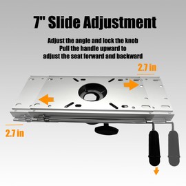 Hotkesa Aluminum Alloy Boat Seat Pedestals, Chair Base, Boat Seat Mount Fore & AFT Slide with Locking Seats Mount,Suitable for Fit 2-7/8 Inch Diameter Pedestal Post (Sliver)