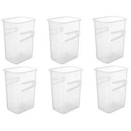 6 Pieces Refrigerator Door Organizer, Plastic Refrigerator Side Door Storage Containers with Side Snap, BPA-Free, Space-Saving Organizer Bins for Refrigerator, Kitchen Cabinet, Bathroom (Clear)
