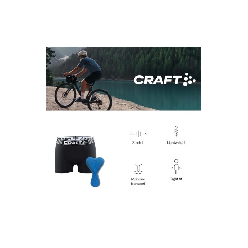 Craft Men's Greatness Bike Boxer, Black/White, Medium