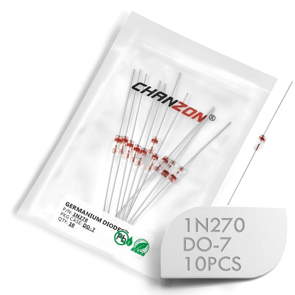 Chanzon 1N270 Germanium Diodes 40mA 100V DO-7 IN270 1N-270 Axial