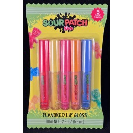 Sour Patch Kids - Flavored Lip Gloss - 5 Flavors - Total Net Wt. 0.2 oz/5.9 ml
