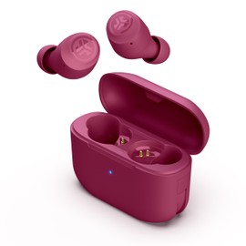JLab Go Air Pop+ True Wireless Bluetooth Earbuds in Dark Pink Plus Cloud Foam Mnemonic Earbud Tips