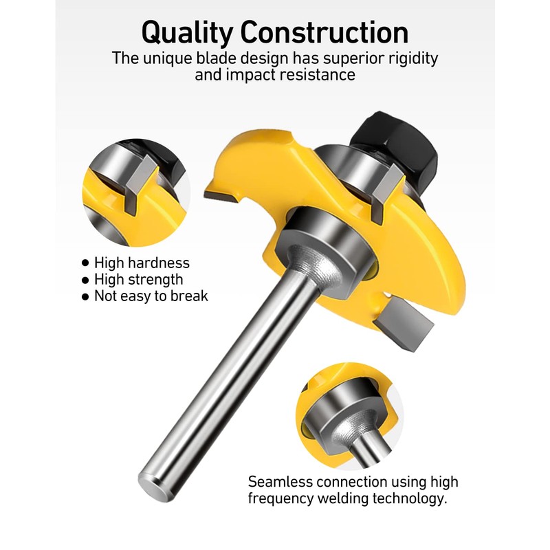 1/4-Inch Shank Tongue and Groove Router Bits Set & Reversible