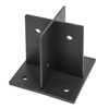 6x6 Concealed Post Base, 5/16" Thick Heavy-Duty Concealed Cross-Shape Wood