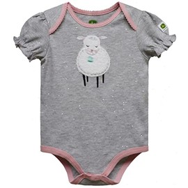 John Deere Gray Glitter Sparkle Lamb Sheep Bodysuit Sizes 3/6, 6/9, 9/12 Months (6/9 Months)