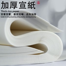 Chinese Blank Xuan Paper Raw, Calligraphy Brush Ink Writing Sumi Rice Paper Without Grids, White Sheng Xuan Paper for Beginner & Intermediate Practice Painting Techniques (30 Sheets)