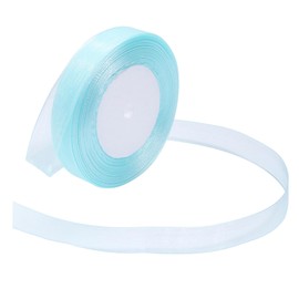 Loomesh Light Blue Ribbon for Gift Wrapping 5/8 inch Sheer Organza Ribbon for Flower Bouquet Tulle Chiffon Ribbons for Wedding Invitations Christmas Decorations Crafts 50 Yards
