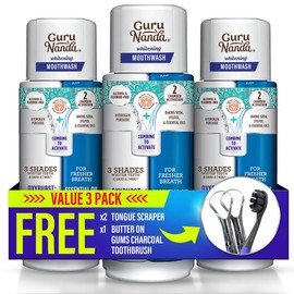 GuruNanda Dual Barrel Oxyburst Whitening Mouthwash, 20 Fl Oz - 3 Pk